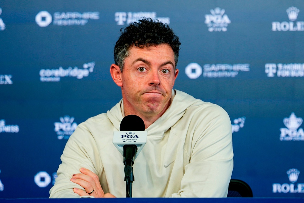 Rory McIlroy speaks ahead of the US PGA Championship in Philadelphia (AP Photo/Carolyn Kaster) (AP)