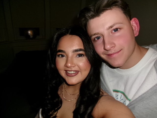 Ms Crawford, pictured with her boyfriend, Riley. (Ayley Crawford/PA)