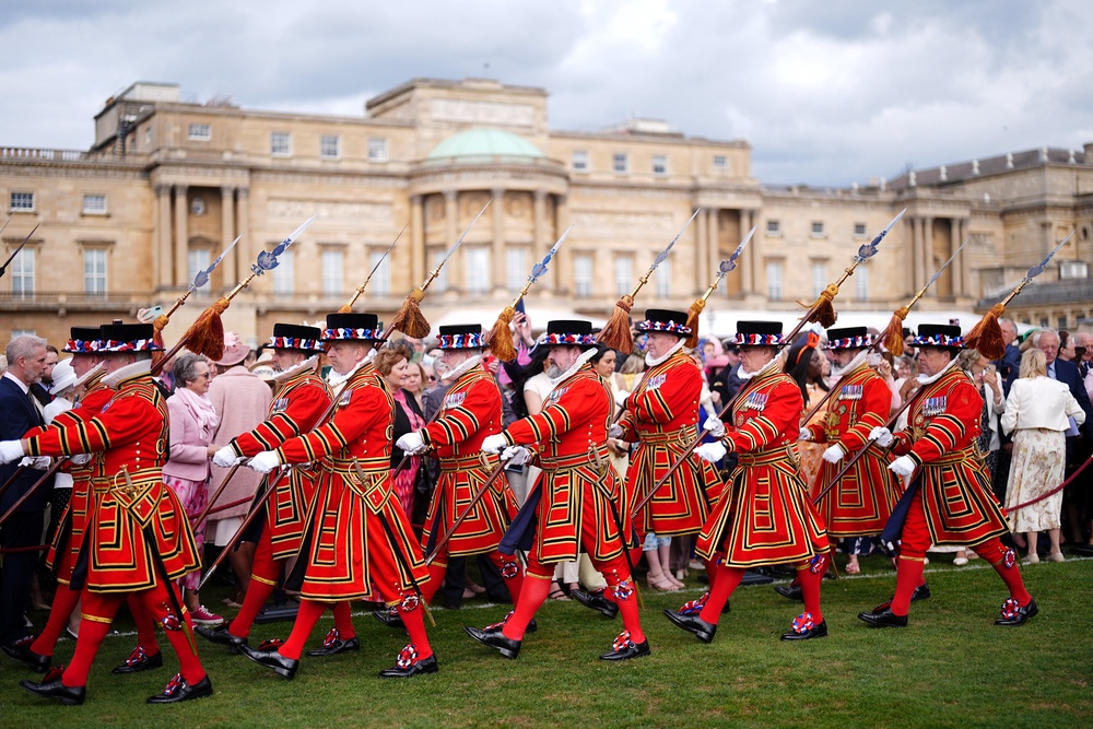 Yeomen of the Guard at the Buckingham Palace garden party (Aaron Chown/PA) (PA Wire)