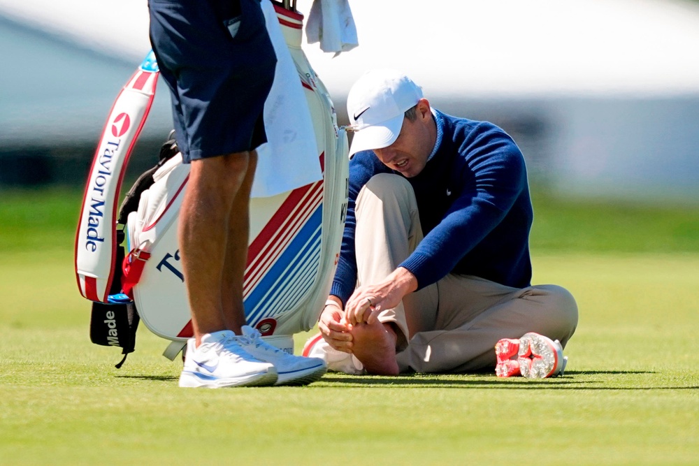 Rory McIlroy was suffering during a practice round ahead of the US PGA Championship (Matt Slocum/AP) (AP)
