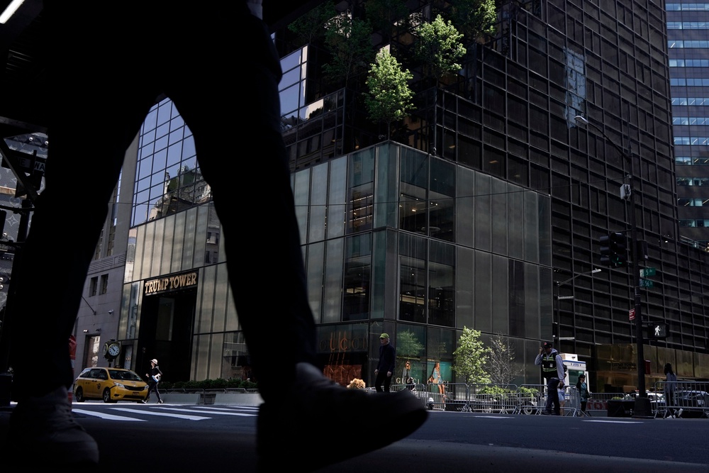 The accident happened in an upscale shopping area that includes a Cartier store and is about four blocks from Trump Tower (AFP/Getty)