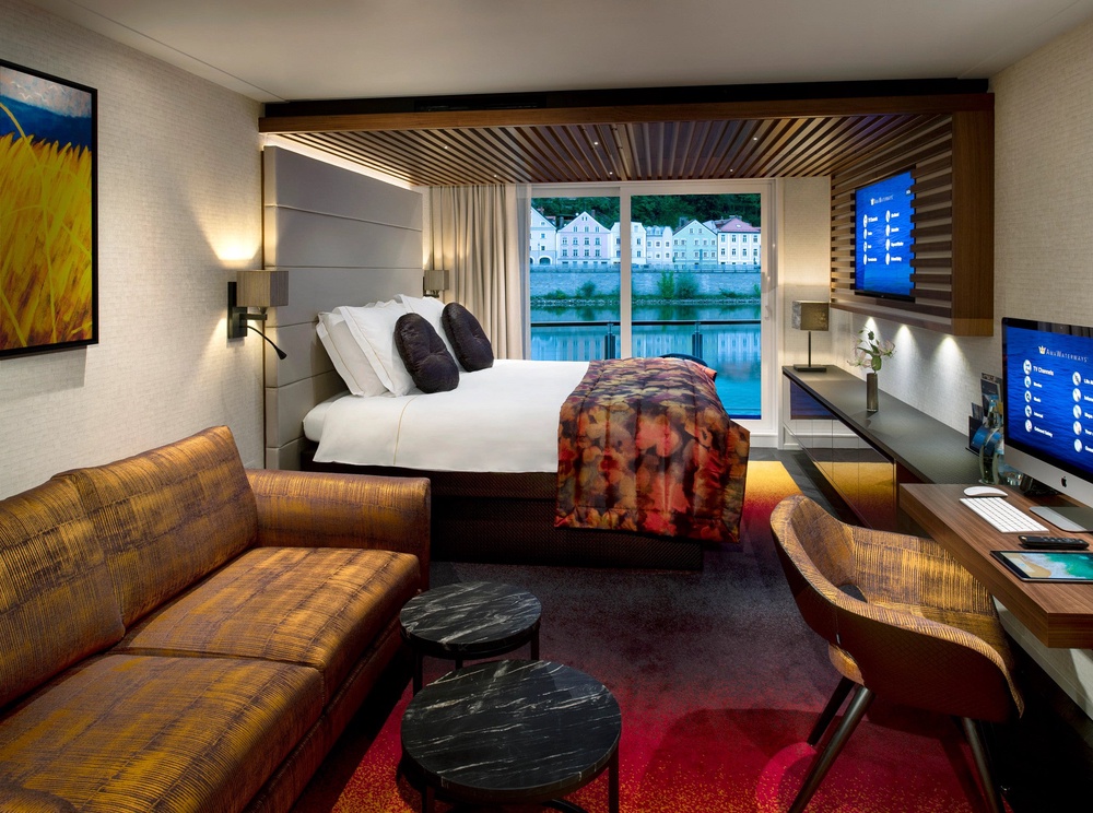 The AmaMagna’s suites are chic and contemporary, decorated in soft, neutral tones (AmaWaterways)
