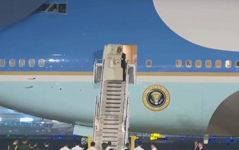 Trump arrived in Beijing on Wednesday, around 8pm local time in China (Sky News)