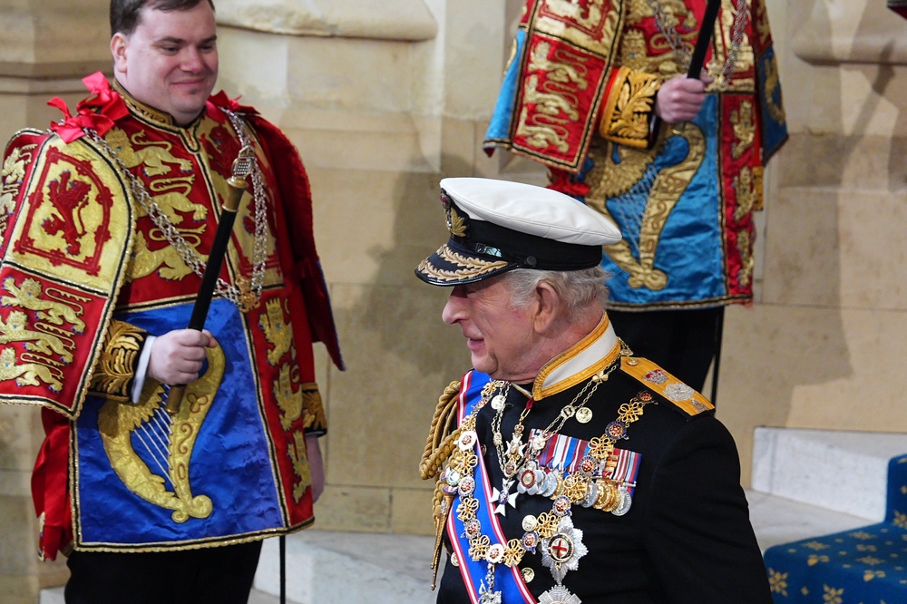 Charles departs from the Sovereign’s Entrance following the State Opening of Parliament (Aaron Chown/PA) (PA Wire)