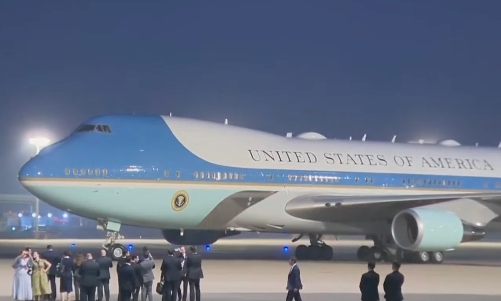 Air Force One has touched down in China (Sky News)