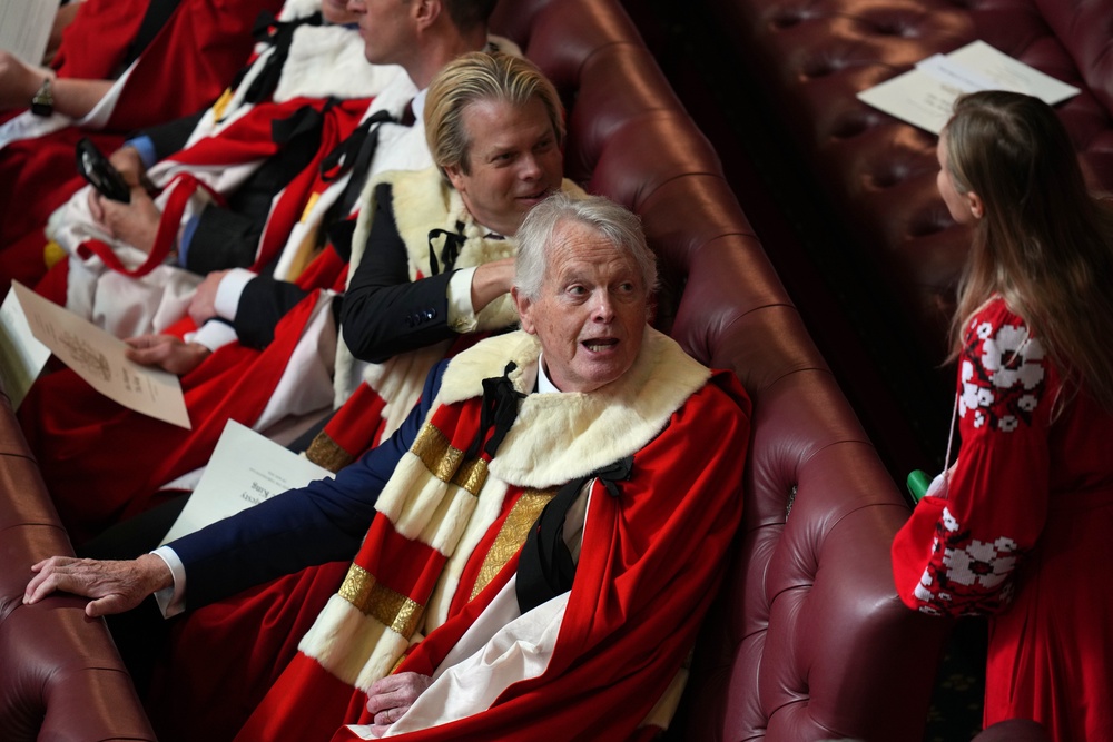 Tory peer and author Michael Dobbs was one of those taking his seat early in the Lords (Kirsty Wigglesworth/PA) (PA Wire)