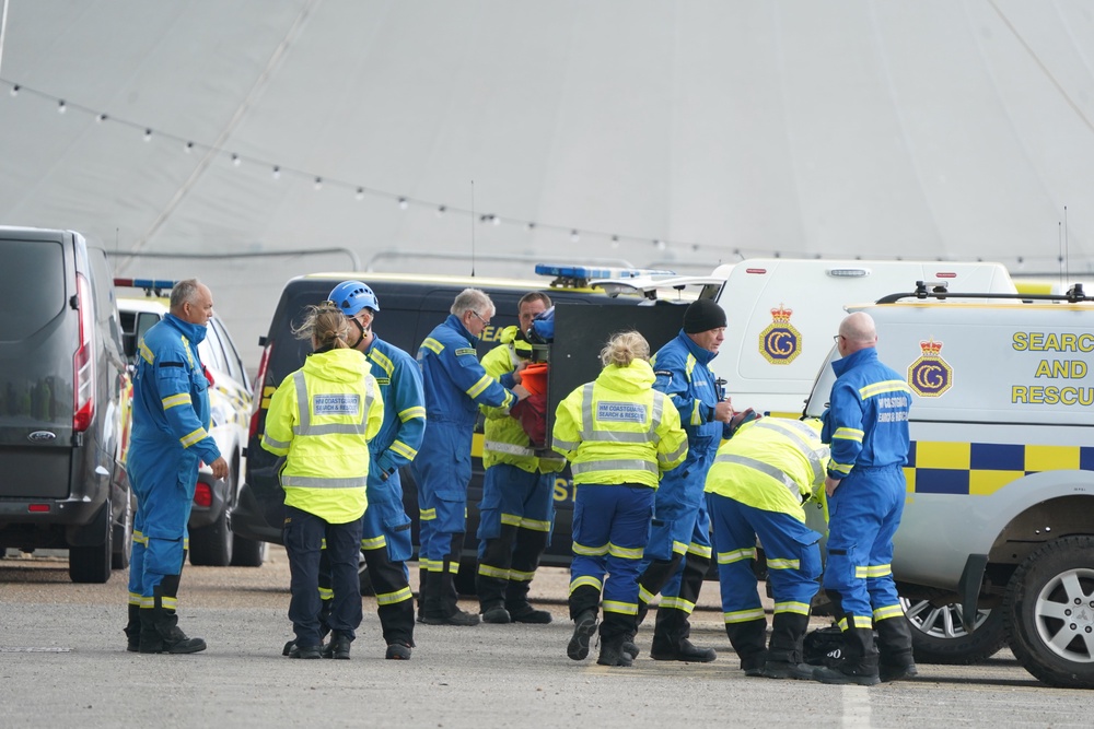 Emergency services at the scene on Madeira Drive (PA)