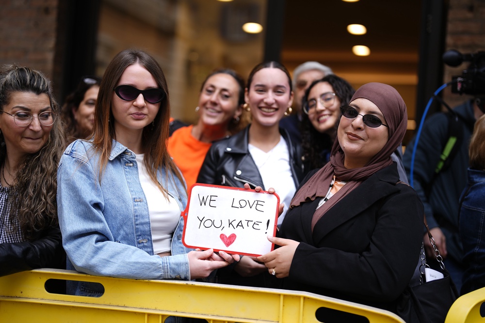 Members of the public were keen to get a glimpse of the princess (Jordan Pettitt/PA) (PA Wire)