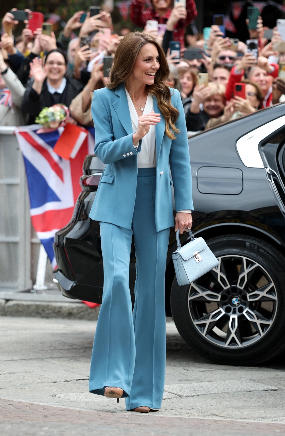 The Princess of Wales arrives in the city of Reggio Emilia at the start of her visit to Italy. (Phil Noble/PA)