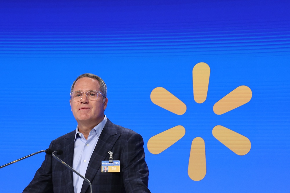 Walmart CEO Doug McMillon said that AI will eventually impact all of Walmart’s 1.6 million U.S. employees (Getty)