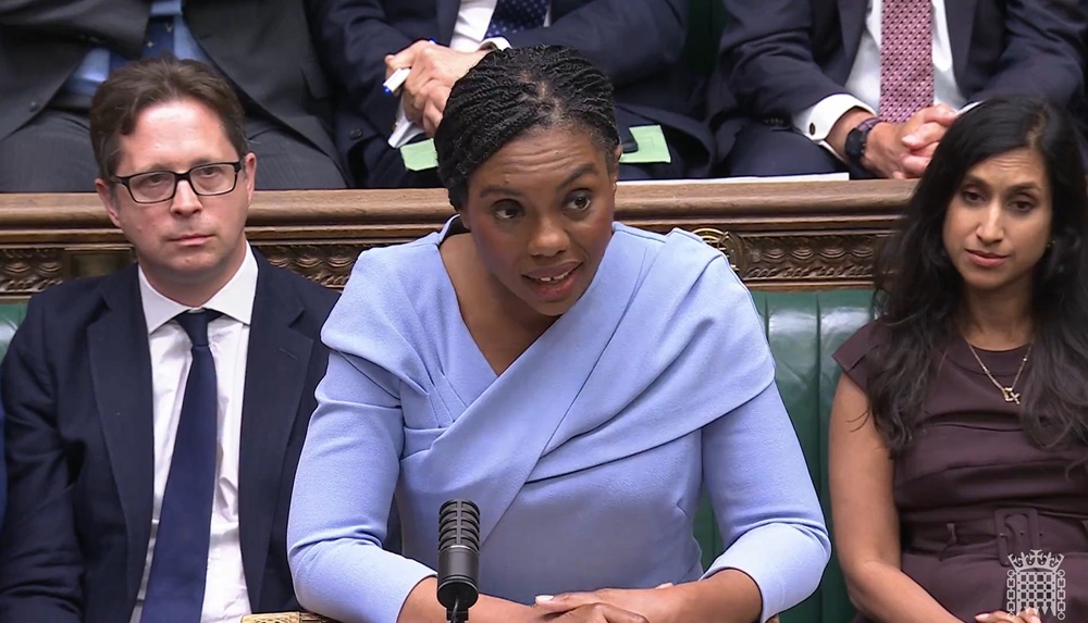 Kemi Badenoch mocked Starmer and Streeting in a post-King’s Speech debate (PA)