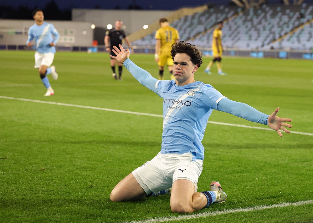 City forward Teddie Lamb finished as top scorer in the U18s Premier League this term (Getty)