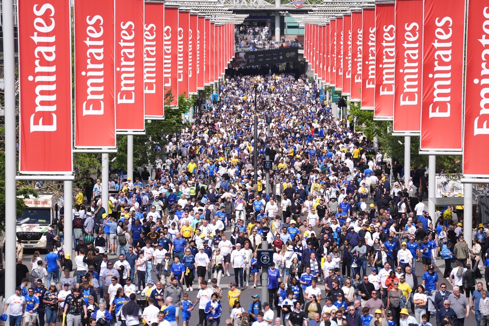 Crowds approaching Wembley Stadium (Adam Davy/PA) (PA Wire)