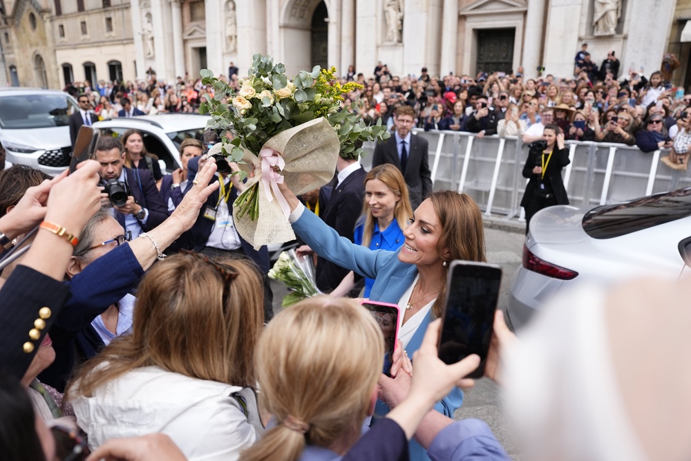 The Princess of Wales departs after an event welcoming her to the city of Reggio Emilia (Jordan Pettitt/PA) (PA Wire)