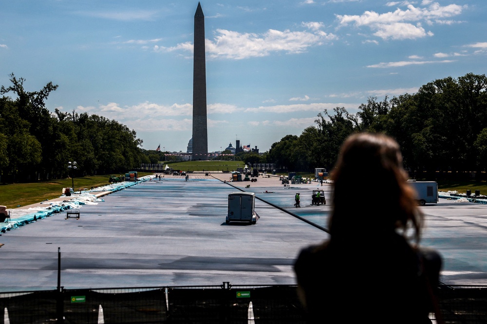 Interior Secretary Doug Burgum testified to the House Committee on Natural Resources on May 13 that Donald Trump’s ‘pool guy’ is not involved with a renovation project at the Lincoln Memorial reflecting pool (REUTERS)