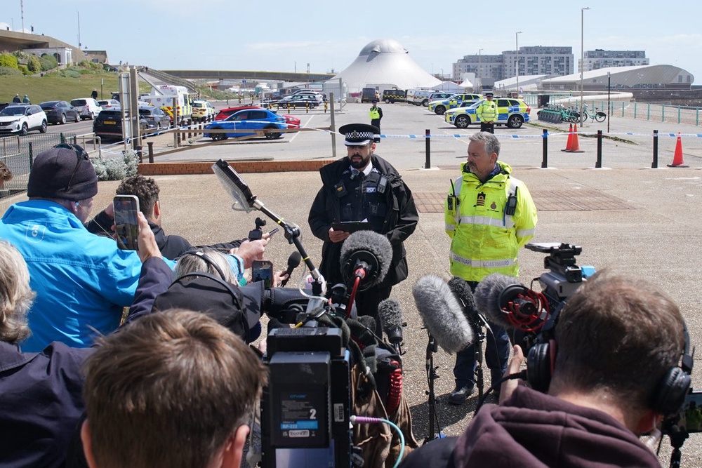 Image from: Brighton beach incident latest: Police still working to identify bodies of three women found in sea