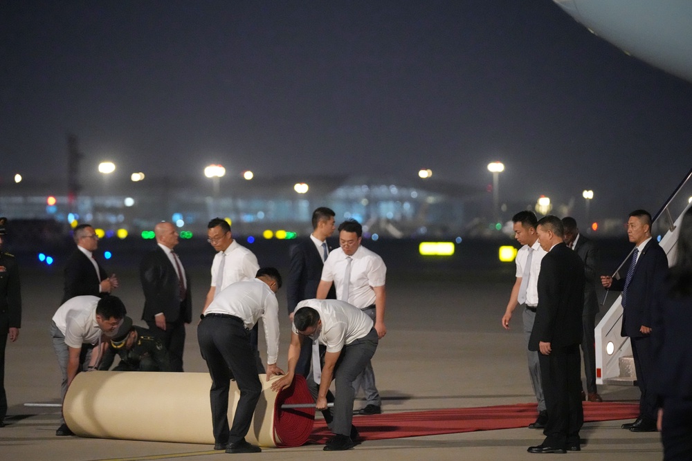 Trump arrived in Beijing on Wednesday (AP)