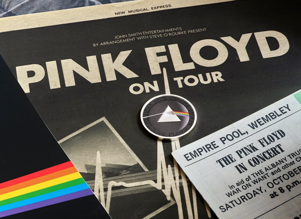 The coin features the band’s iconic prism