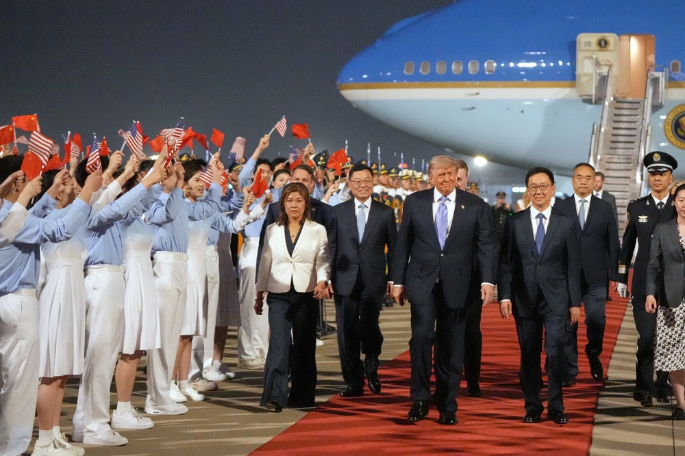 Donald Trump is expected to use his trip to China to urge president Xi Jinping to put pressure on Iran (AP)