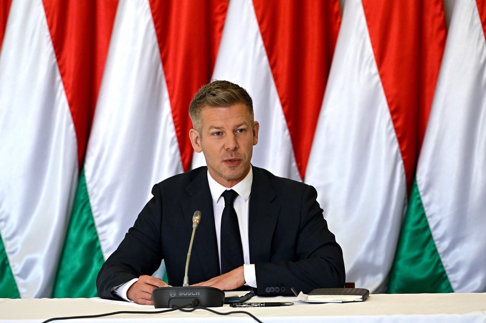 Hungarian prime minister Peter Magyar attends the first, out-of-town cabinet meeting of the new Tisza government in Opusztaszer, Hungary (AP)