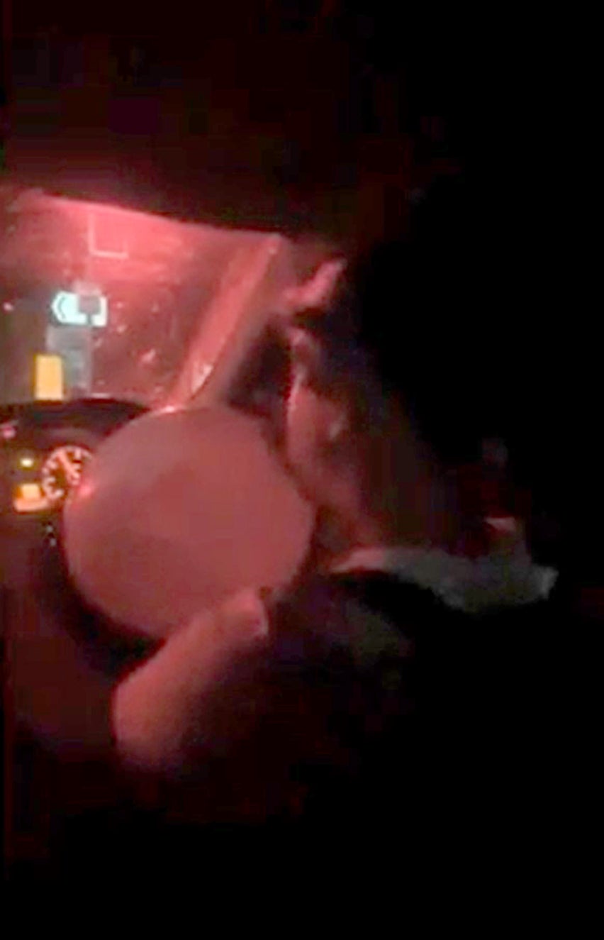 Screengrab from footage of Thomas Johnson, then 18, driving his car while inhaling nitrous oxide before a collision that killed three other teenagers (Thames Valley Police/PA) (PA Archive)