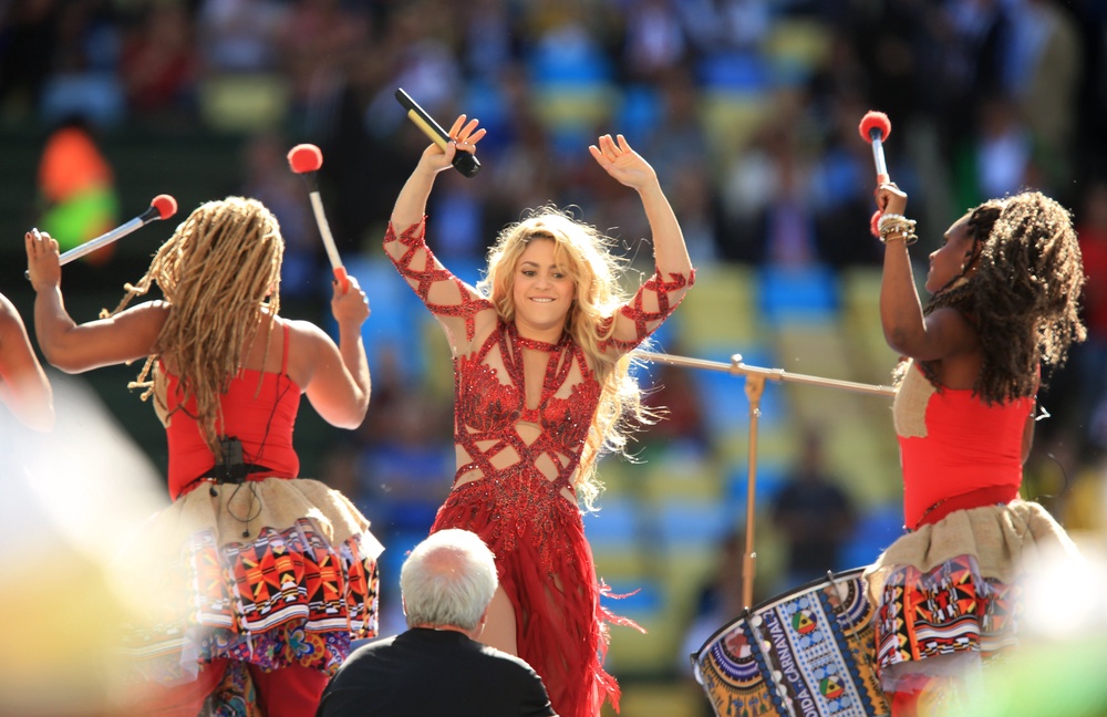 Shakira performs at the closing ceremony prior to the FIFA World Cup Final at the Estadio do Maracana, Rio de Janerio, Brazil (PA)
