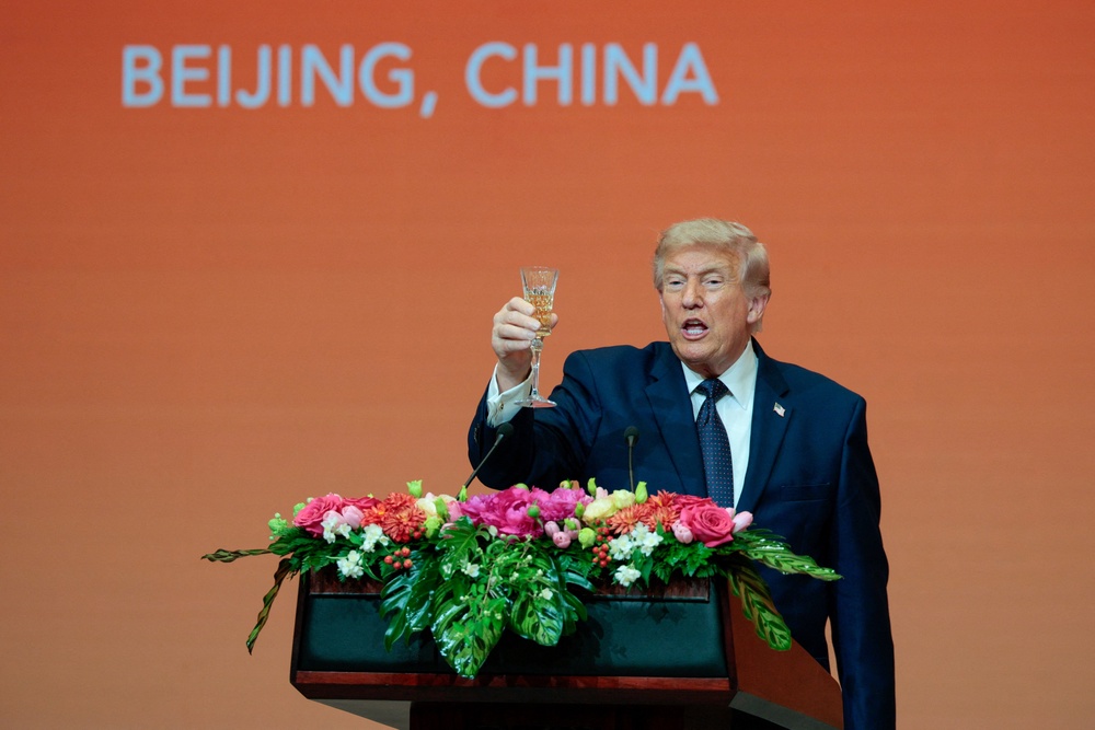 Trump says he and Xi are ‘friends’ in a speech during the state banquet (Reuters)