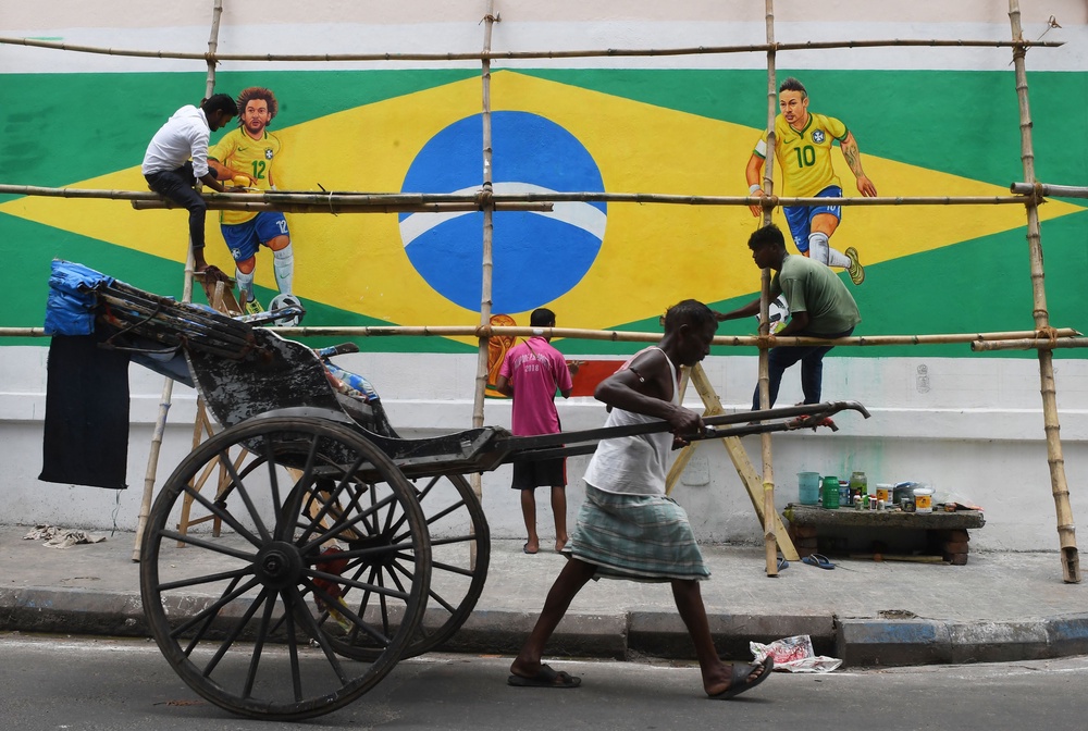 Excitement for 2018 FIFA World Cup was visible in Kolkata, India (AFP/Getty)