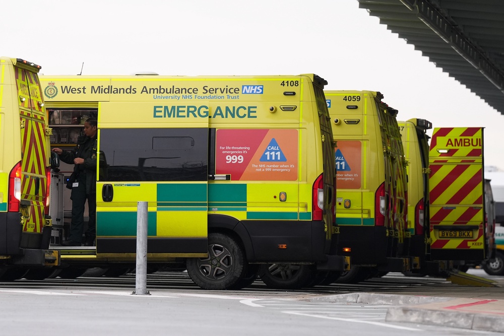 Ambulances outside Midland Metropolitan University Hospital, Smethwick (Jacob King/PA) (PA Archive)