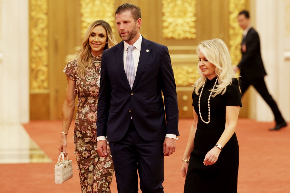 Trump's son Eric joined the president on his official travel despite having multiple business ventures in the China. (Getty)