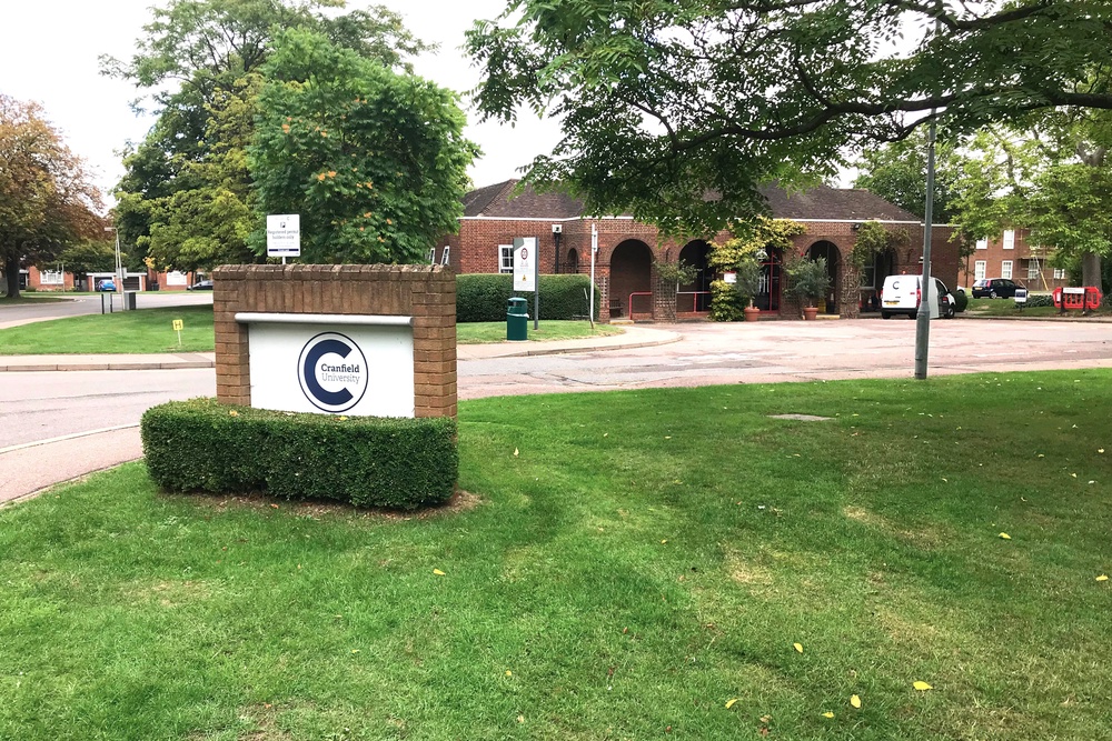 The main entrance to Cranfield University in Bedford (Antimuonium/Wikimedia Commons)