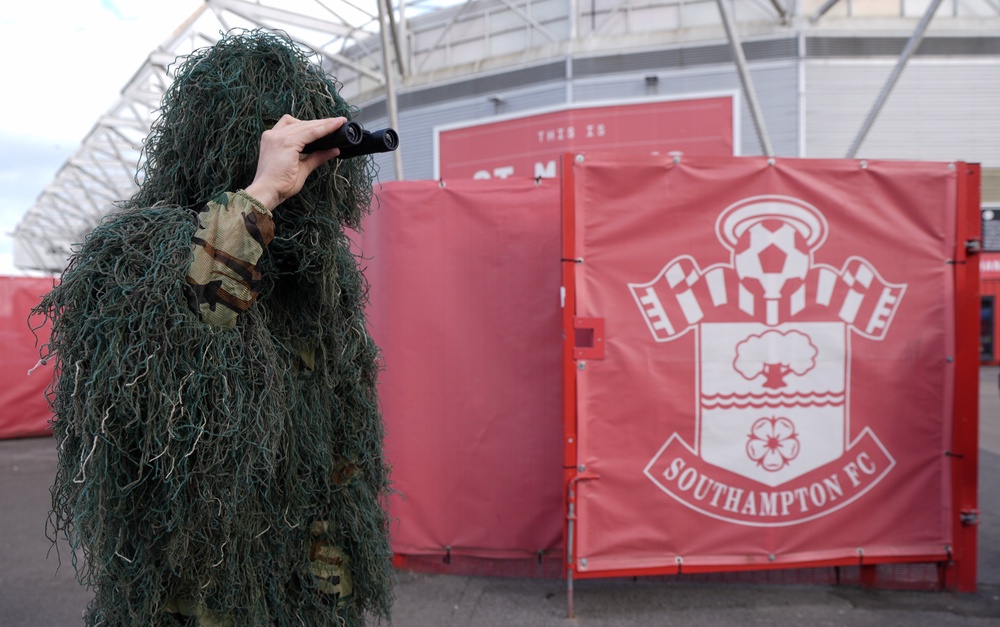 A Southampton fan in camouflage at the home clash with Middlesbrough (Andrew Matthews/PA) (PA Wire)