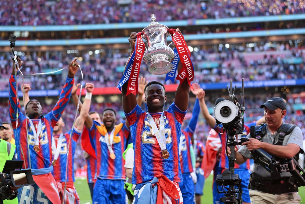 Guehi lifted Palace’s first major trophy, with victory against City in last season’s FA Cup final (Getty)