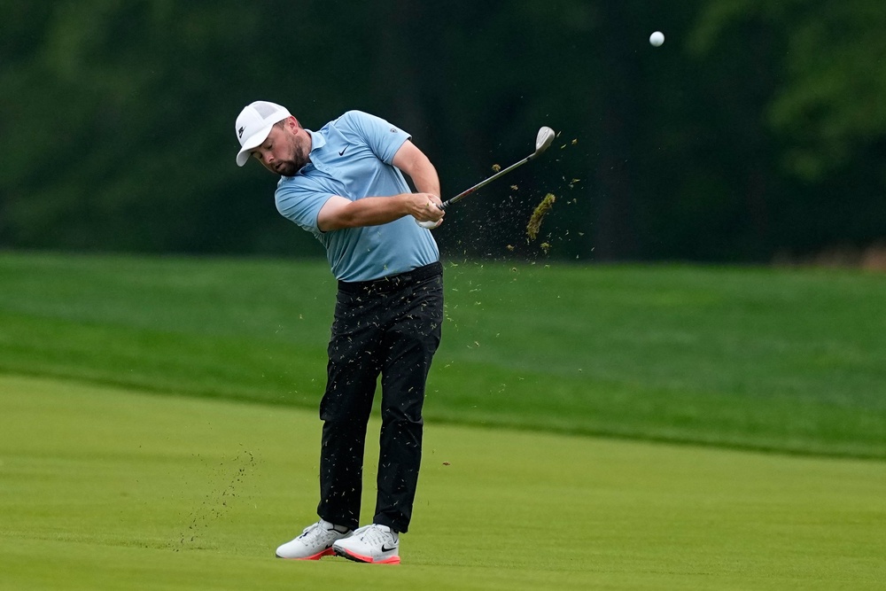 Alex Fitzpatrick started with a two-over par round (AP Photo/Matt Slocum)