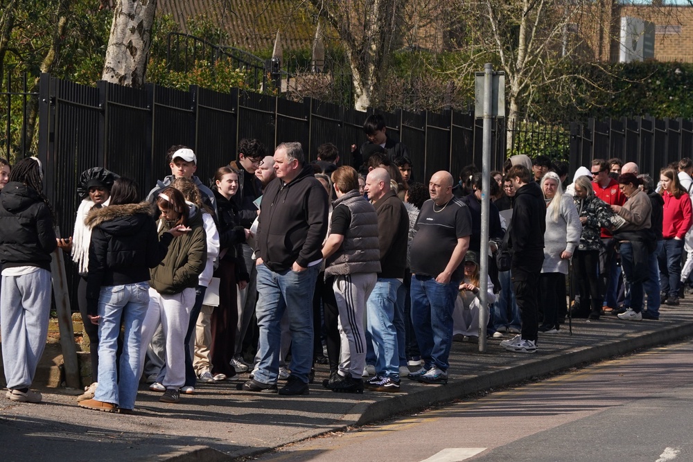 People queuing to receive vaccines and antibiotics in Kent (Gareth Fuller/PA) (PA Wire)