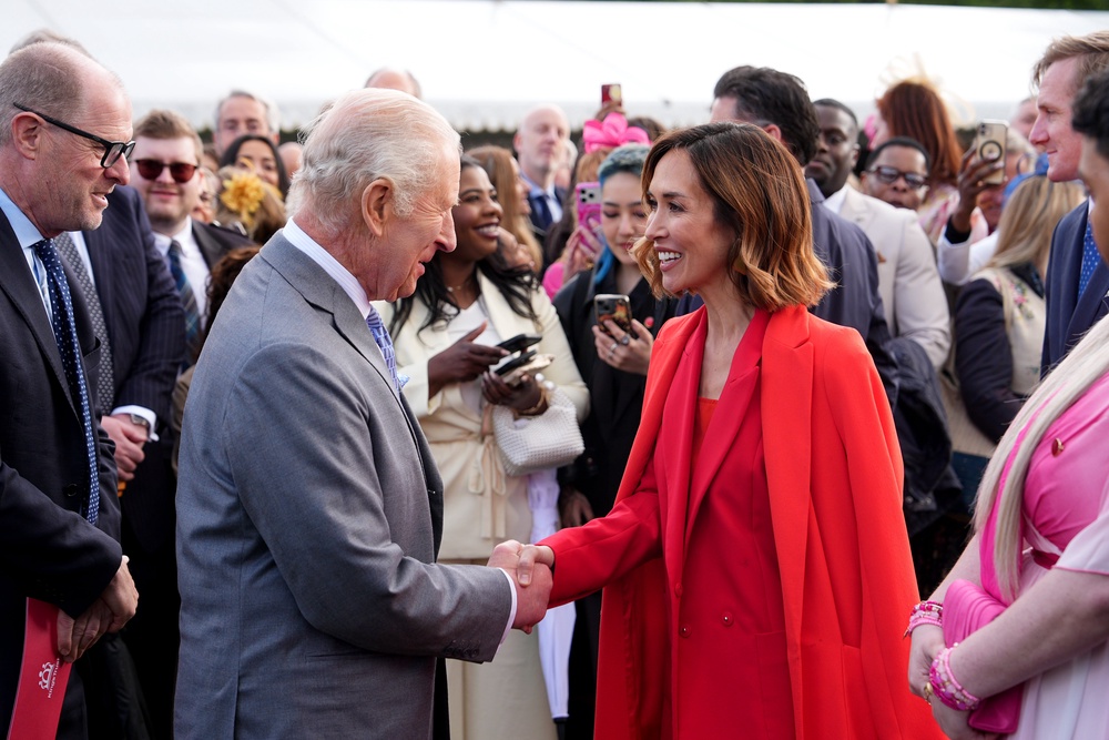 Charles greets Myleene Klass ((aron Chown/PA) (PA Wire)