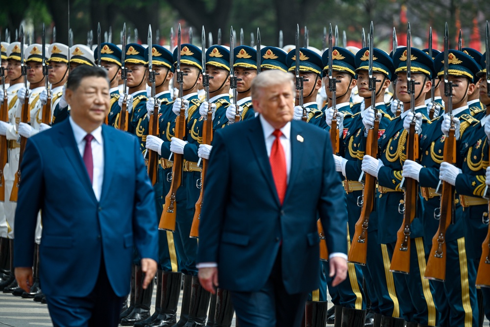 Trump and Xi went to the Temple of Heaven during the visit (Getty)