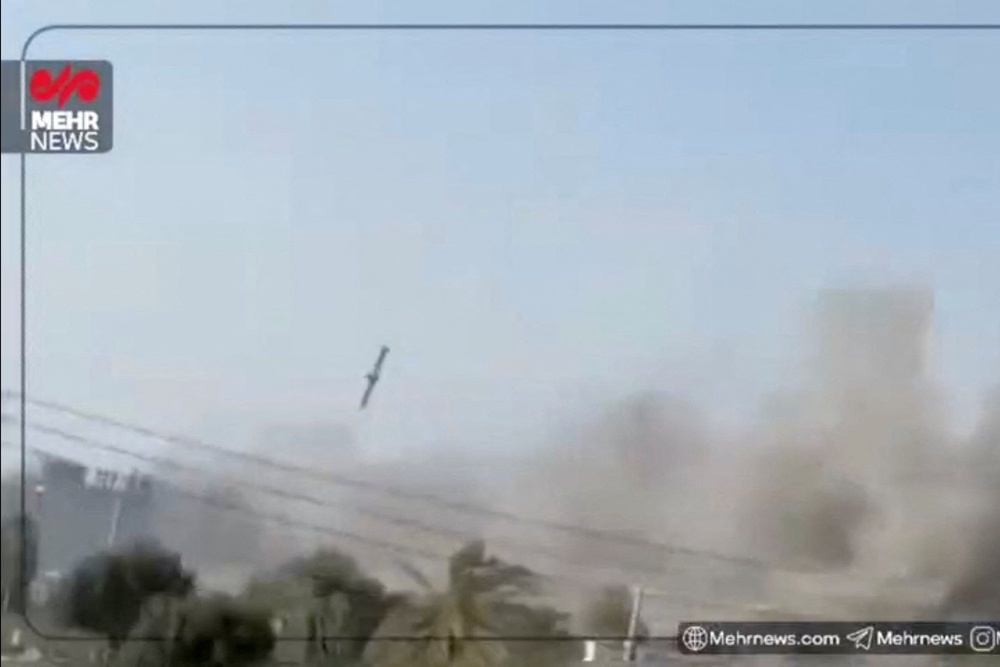 Video captured what appeared to be a US-fired missile that struck an Iranian girls’ school on February 28, though the results of an ongoing Pentagon investigation into the attack are unclear (via REUTERS)