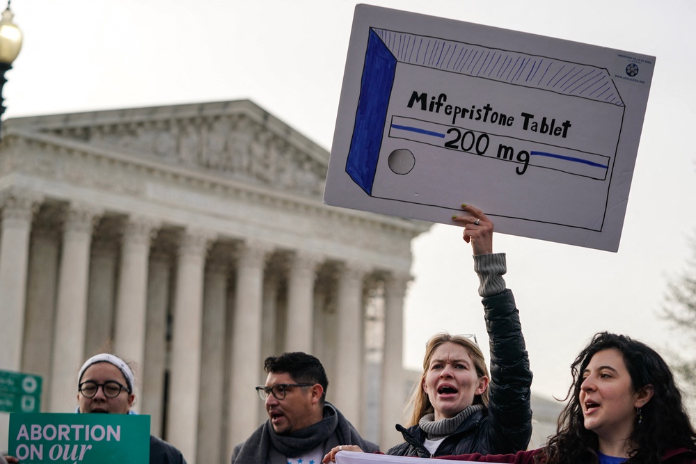 The Supreme Court will allow abortion patients to access the commonly used drug mifepristone through mail-order and telehealth prescriptions after a conservative federal appeals court cut off access to the pill (AFP via Getty Images)