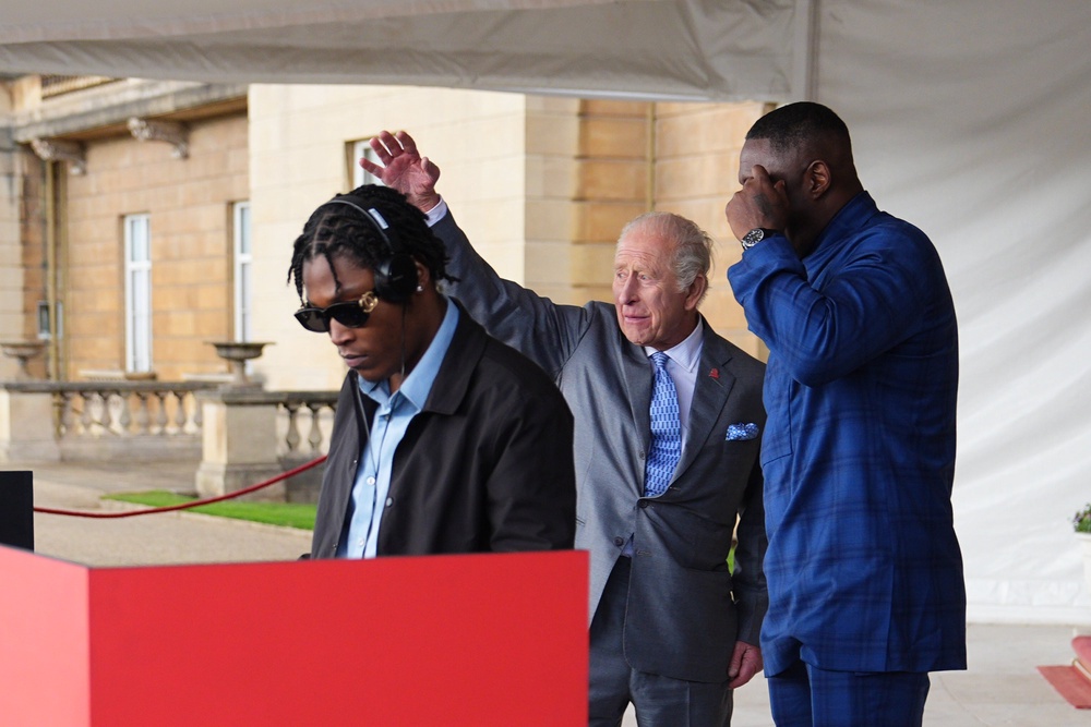 King Charles and Sir Idris Elba supported Christian St Louis with his DJ set at the event (Getty)
