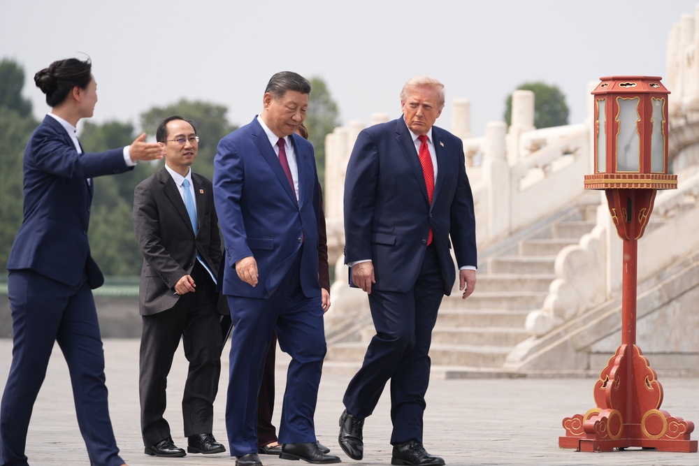 The US president and his Chinese counterpart discussed Iran during his visit to Beijing (Mark Schiefelbein/AP) (AP)