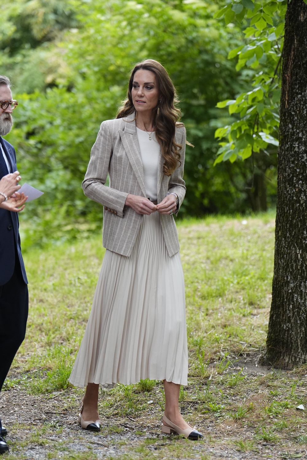 Kate wore her favourite Cartier watch and slingback pumps (PA)