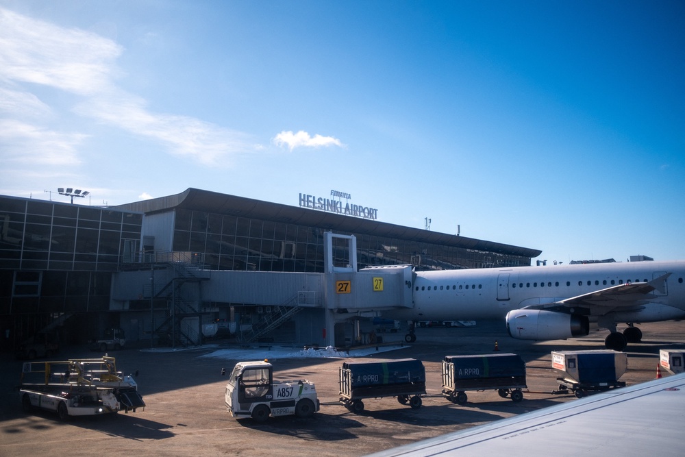 A parked passenger aircraft is seen at Helsinki Vantaa Airport (AFP/Getty)