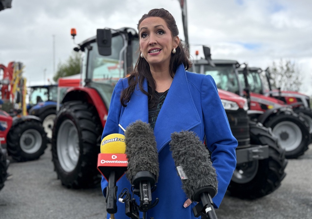 Deputy First Minister Emma Little-Pengelly speaking to the press as she attends the Balmoral agricultural show at Balmoral Park (David Young/PA) (PA Wire)