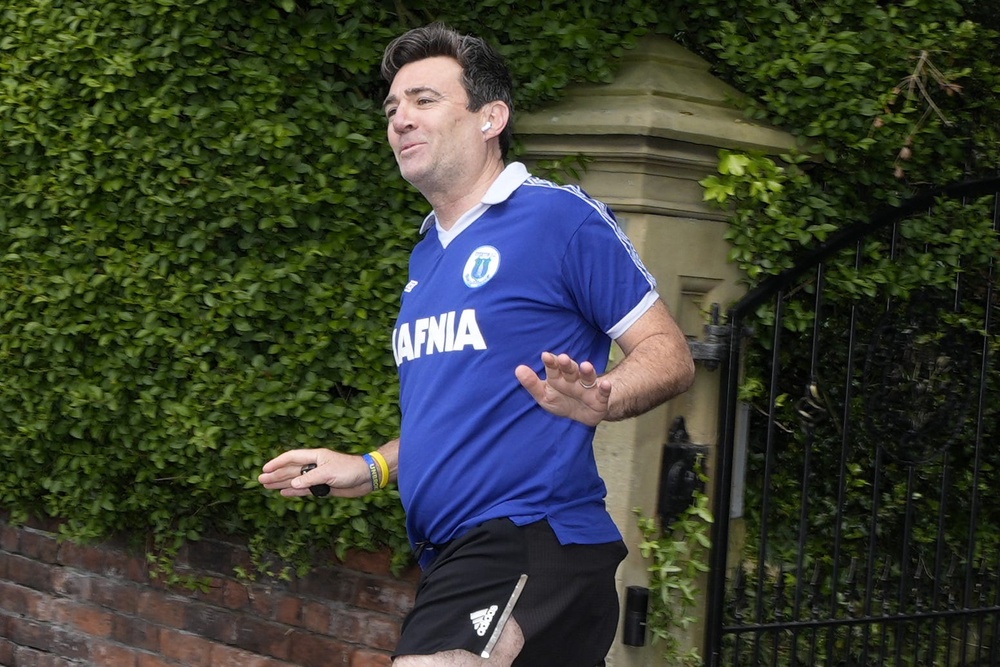 Andy Burnham was spotted going out for a run a day after he announced he was seeking to stand in the Makerfield by-election (PA)