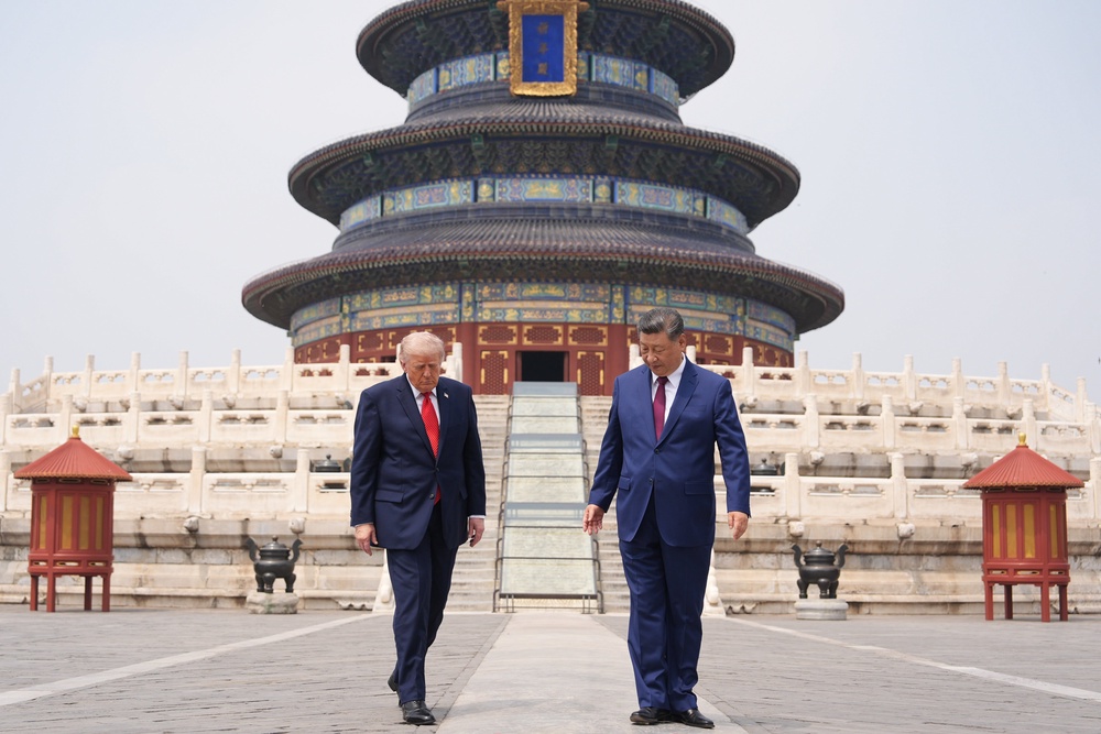 During the three-day trip, Trump and Xi toured the Temple of Heaven, a 15th century complex near Tiananmen Square (AP)