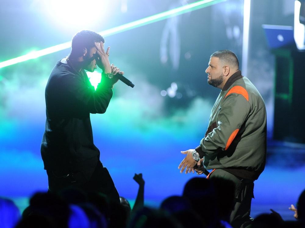 Drake and DJ Khaled together in happier times in 2011 (Getty)