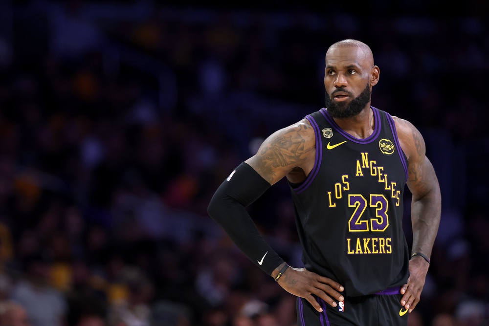 LeBron James, who wears the '23' shirt for the LA Lakers, is referenced by that number on Drake's new album (Getty)