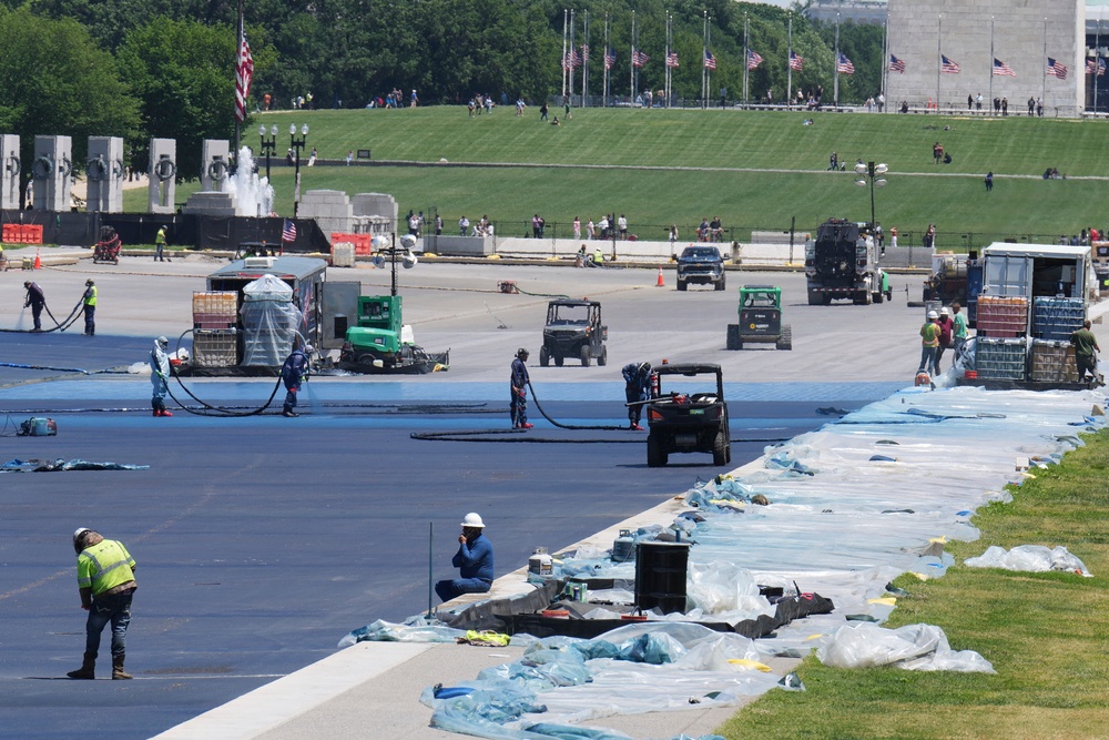 Trump moved quickly this month to drain and repaint the Lincoln Memorial Reflecting Pool (AP Photo/Jacquelyn Martin)