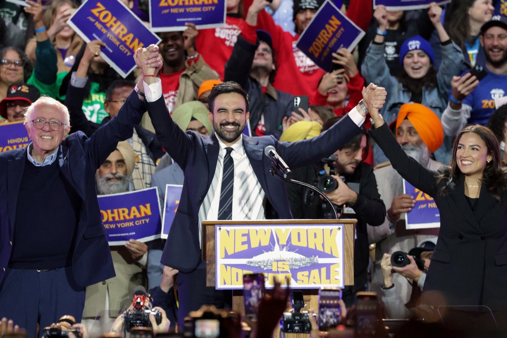 Her far-left and socialist leanings have made her an ally of Sen. Bernie Sanders, who mounted his own quixotic bid for the White House in 2016. The two campaigned for New York City Mayor Zohran Mamdani last year (AFP/Getty)